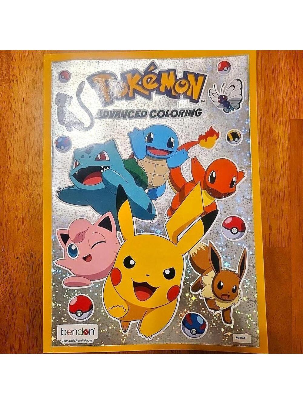 Pokémon Advanced Holo Cover Coloring Book Bendon Evee Pikachu Charizard Gengar